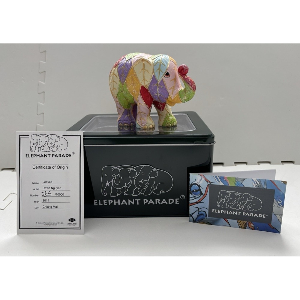NIB Westland Giftware Elephant Parade Leaves Art Sculpture Nguyen 268/10000-2014